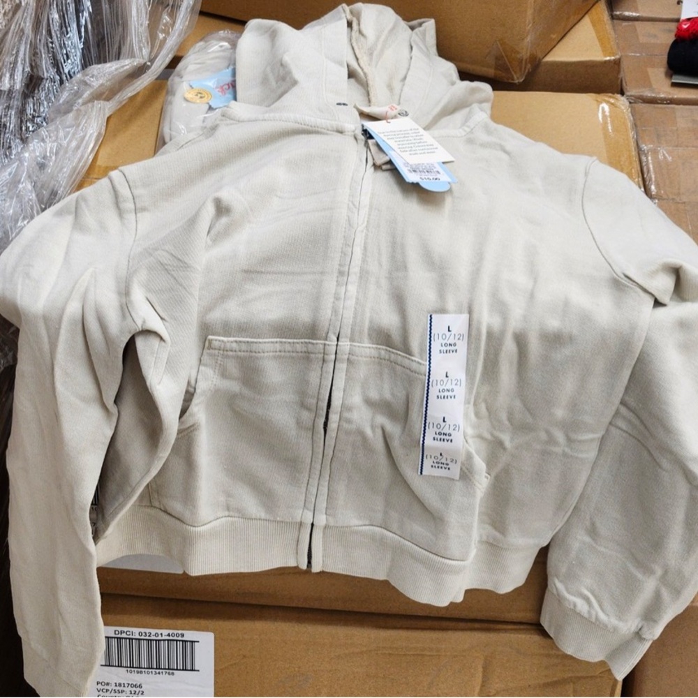 Pack of 5 Light Beige Full-Zip Hoodie